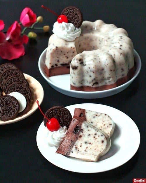 resep membuat puding susu tepung maizena - puding susu oreo