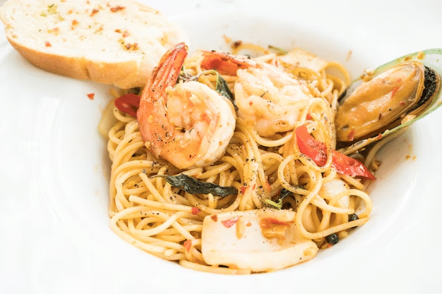 Spaghetti Aglio Olio with Shrimp