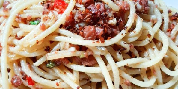 resep spageti kornet bawang merah