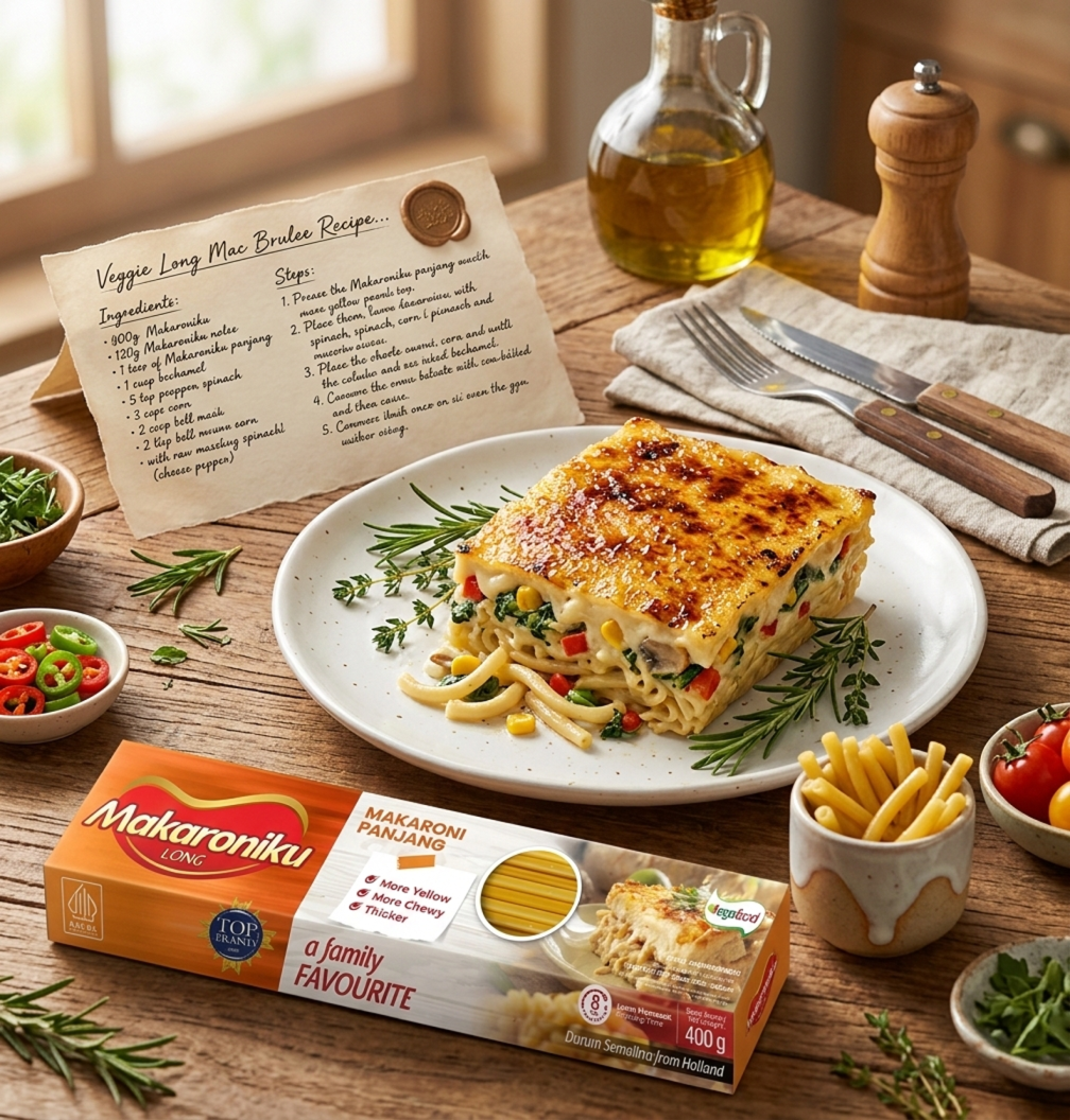 Resep Vegetarian Long Macaroni Brulee